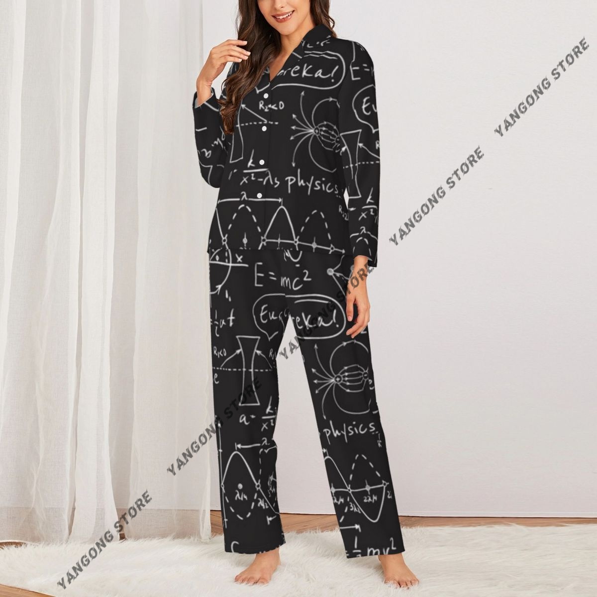 Women Sleepwear Pajamas Scienc - đánh giá và giá Monochrome Suit Set