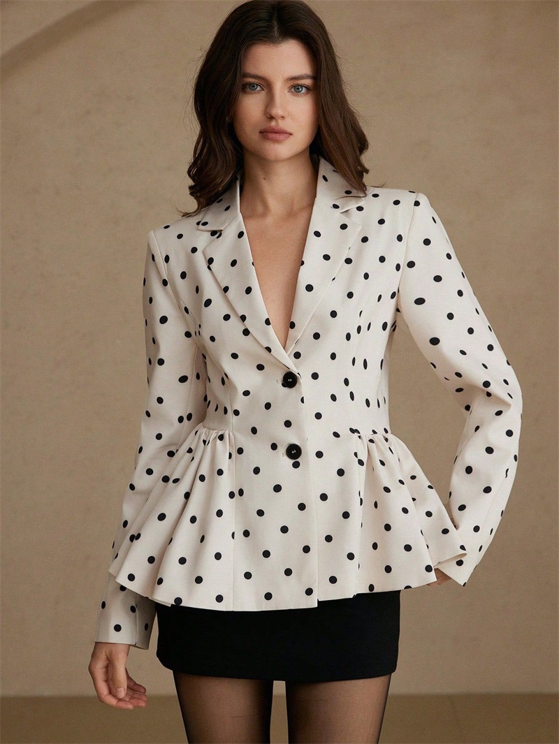 White Black Dot Women Suit Bla - đánh giá và giá Women Formal Wear Black And White