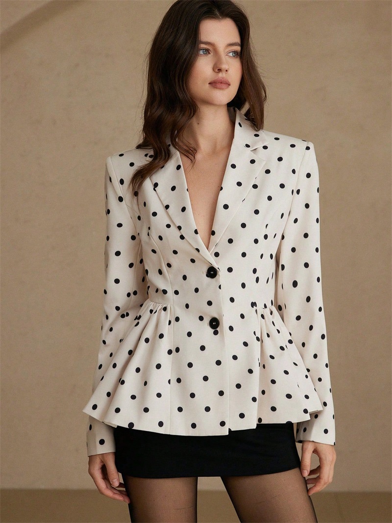 White Black Dot Women Suit Bla - đánh giá và giá Women Formal Wear Black And White