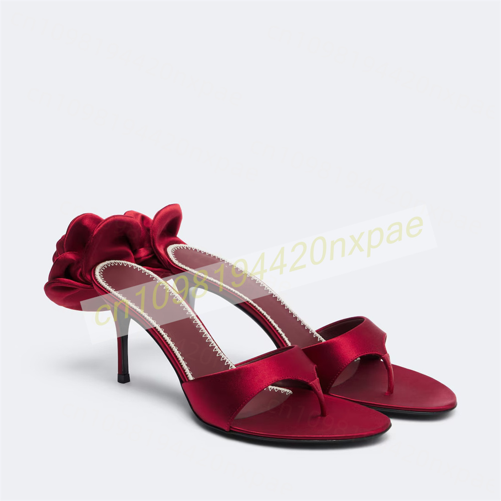 Women Red Satin Thong Mule San - đánh giá và giá Women'S Formal Wear To A Wedding