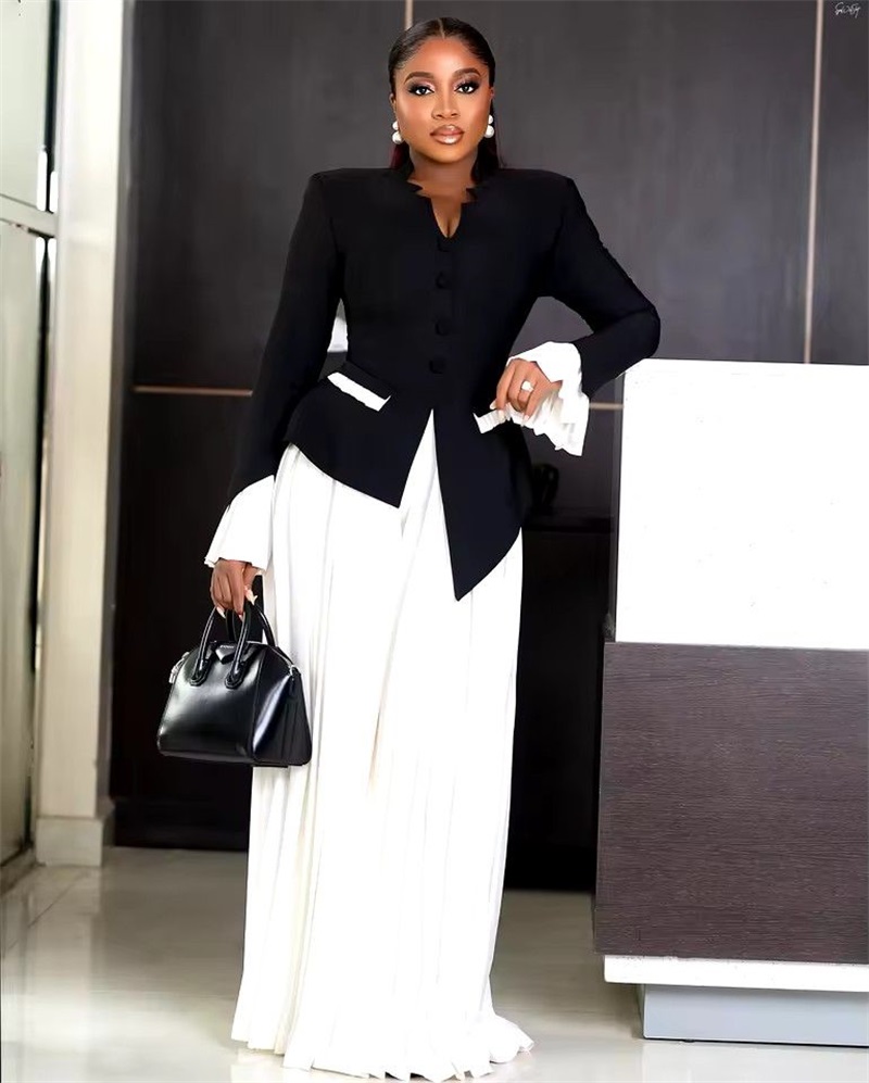White Black Women Suits Set 2  - đánh giá và giá Women Formal Wear Black And White