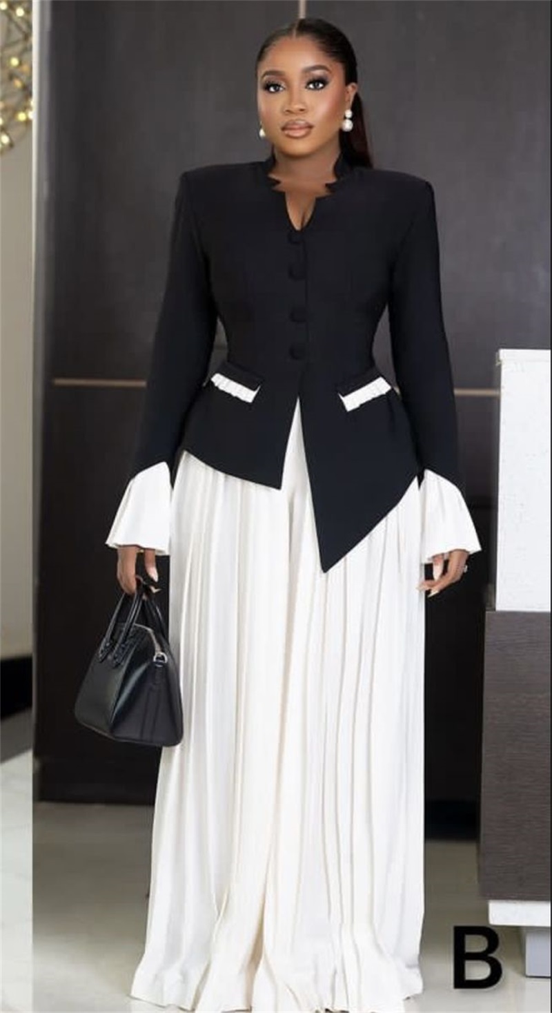 White Black Women Suits Set 2  - đánh giá và giá Women Formal Wear Black And White